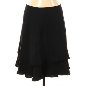 Armani Collezioni midi silk knee length skirt black classic 10 women